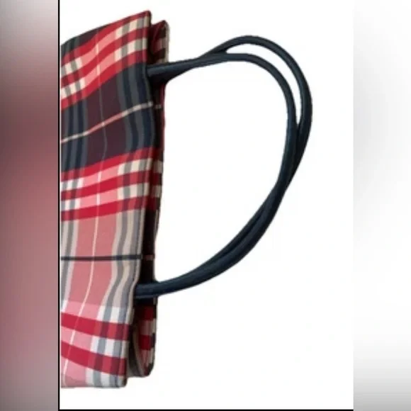 Vintage Burberry Nova Check Red Canvas Tote Bag - Picture 4 of 14